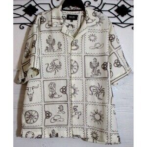 Malibu Men's Shirt Size XL Multicolored Western Short Sleeve